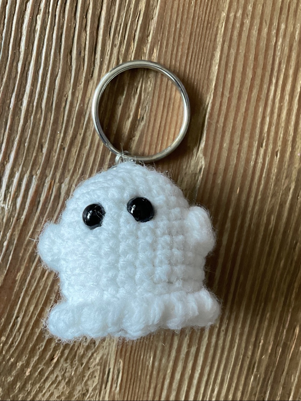White Crochet Ghost Keyring for Kids Accessories